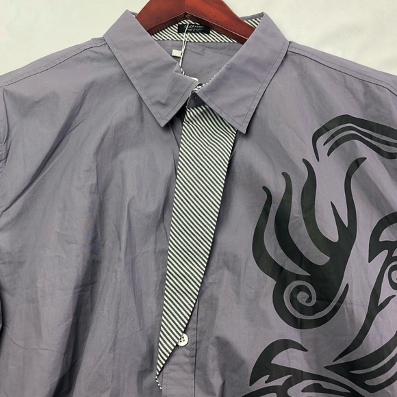 Coofandy Button Down Long Sleeve Graphic Men's Formal Event Party Club Tribal - Picture 4 of 12